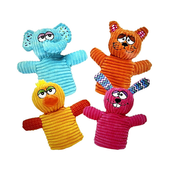 Better Line Hand Puppets NEW 4 Animals Colorful Bunny Duck Cat Elephant Sealed - Picture 1 of 8